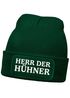 Herren Beanie mit Patch Strickmütze mit it Spruch Herr der Hühner lustig Geschenk für Hühnerbauer Hühnerhaltung Geflügelhof Moonworks®preview