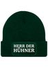 Herren Beanie mit Patch Strickmütze mit it Spruch Herr der Hühner lustig Geschenk für Hühnerbauer Hühnerhaltung Geflügelhof Moonworks®preview