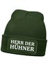 Herren Beanie mit Patch Strickmütze mit it Spruch Herr der Hühner lustig Geschenk für Hühnerbauer Hühnerhaltung Geflügelhof Moonworks®preview