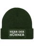Herren Beanie mit Patch Strickmütze mit it Spruch Herr der Hühner lustig Geschenk für Hühnerbauer Hühnerhaltung Geflügelhof Moonworks®preview