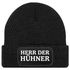 Herren Beanie mit Patch Strickmütze mit it Spruch Herr der Hühner lustig Geschenk für Hühnerbauer Hühnerhaltung Geflügelhof Moonworks®preview