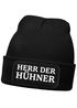 Herren Beanie mit Patch Strickmütze mit it Spruch Herr der Hühner lustig Geschenk für Hühnerbauer Hühnerhaltung Geflügelhof Moonworks®preview