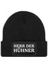Herren Beanie mit Patch Strickmütze mit it Spruch Herr der Hühner lustig Geschenk für Hühnerbauer Hühnerhaltung Geflügelhof Moonworks®preview