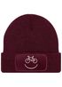 Herren Beanie mit Patch Strickmütze mit Spruch Aufdruck Fahrrad Smile Lustig Mütze Männer Moonworks®preview