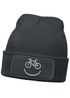 Herren Beanie mit Patch Strickmütze mit Spruch Aufdruck Fahrrad Smile Lustig Mütze Männer Moonworks®preview