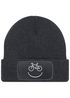 Herren Beanie mit Patch Strickmütze mit Spruch Aufdruck Fahrrad Smile Lustig Mütze Männer Moonworks®preview