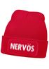 Herren Beanie mit Patch Strickmütze mit Spruch Aufdruck Lustig Nervös Mütze Männer Geschenk Moonworks®preview
