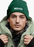 Herren Beanie mit Patch Strickmütze mit Spruch Aufdruck Lustig Nervös Mütze Männer Geschenk Moonworks®preview