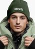 Herren Beanie mit Patch Strickmütze mit Spruch Aufdruck Lustig Nervös Mütze Männer Geschenk Moonworks®preview