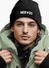 Herren Beanie mit Patch Strickmütze mit Spruch Aufdruck Lustig Nervös Mütze Männer Geschenk Moonworks®preview