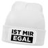 Herren Beanie mit Patch Strickmütze mit Spruch Ist mir egal Statement Aufdruck Lustig Mütze Männer Moonworks®preview