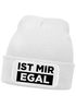 Herren Beanie mit Patch Strickmütze mit Spruch Ist mir egal Statement Aufdruck Lustig Mütze Männer Moonworks®preview