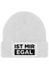 Herren Beanie mit Patch Strickmütze mit Spruch Ist mir egal Statement Aufdruck Lustig Mütze Männer Moonworks®preview
