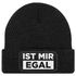 Herren Beanie mit Patch Strickmütze mit Spruch Ist mir egal Statement Aufdruck Lustig Mütze Männer Moonworks®preview