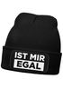 Herren Beanie mit Patch Strickmütze mit Spruch Ist mir egal Statement Aufdruck Lustig Mütze Männer Moonworks®preview