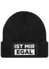 Herren Beanie mit Patch Strickmütze mit Spruch Ist mir egal Statement Aufdruck Lustig Mütze Männer Moonworks®preview