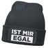 Herren Beanie mit Patch Strickmütze mit Spruch Ist mir egal Statement Aufdruck Lustig Mütze Männer Moonworks®preview