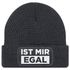 Herren Beanie mit Patch Strickmütze mit Spruch Ist mir egal Statement Aufdruck Lustig Mütze Männer Moonworks®preview