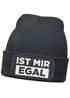 Herren Beanie mit Patch Strickmütze mit Spruch Ist mir egal Statement Aufdruck Lustig Mütze Männer Moonworks®preview