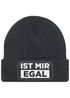 Herren Beanie mit Patch Strickmütze mit Spruch Ist mir egal Statement Aufdruck Lustig Mütze Männer Moonworks®preview