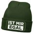 Herren Beanie mit Patch Strickmütze mit Spruch Ist mir egal Statement Aufdruck Lustig Mütze Männer Moonworks®preview