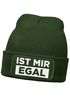 Herren Beanie mit Patch Strickmütze mit Spruch Ist mir egal Statement Aufdruck Lustig Mütze Männer Moonworks®preview