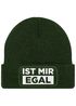 Herren Beanie mit Patch Strickmütze mit Spruch Ist mir egal Statement Aufdruck Lustig Mütze Männer Moonworks®preview