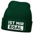 Herren Beanie mit Patch Strickmütze mit Spruch Ist mir egal Statement Aufdruck Lustig Mütze Männer Moonworks®preview
