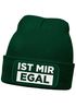 Herren Beanie mit Patch Strickmütze mit Spruch Ist mir egal Statement Aufdruck Lustig Mütze Männer Moonworks®preview
