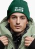 Herren Beanie mit Patch Strickmütze mit Spruch Ist mir egal Statement Aufdruck Lustig Mütze Männer Moonworks®preview