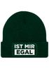Herren Beanie mit Patch Strickmütze mit Spruch Ist mir egal Statement Aufdruck Lustig Mütze Männer Moonworks®preview