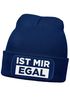 Herren Beanie mit Patch Strickmütze mit Spruch Ist mir egal Statement Aufdruck Lustig Mütze Männer Moonworks®preview