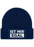 Herren Beanie mit Patch Strickmütze mit Spruch Ist mir egal Statement Aufdruck Lustig Mütze Männer Moonworks®preview