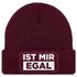Herren Beanie mit Patch Strickmütze mit Spruch Ist mir egal Statement Aufdruck Lustig Mütze Männer Moonworks®preview