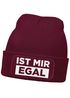 Herren Beanie mit Patch Strickmütze mit Spruch Ist mir egal Statement Aufdruck Lustig Mütze Männer Moonworks®preview