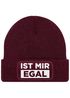 Herren Beanie mit Patch Strickmütze mit Spruch Ist mir egal Statement Aufdruck Lustig Mütze Männer Moonworks®preview