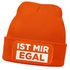 Herren Beanie mit Patch Strickmütze mit Spruch Ist mir egal Statement Aufdruck Lustig Mütze Männer Moonworks®preview