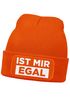 Herren Beanie mit Patch Strickmütze mit Spruch Ist mir egal Statement Aufdruck Lustig Mütze Männer Moonworks®preview
