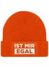 Herren Beanie mit Patch Strickmütze mit Spruch Ist mir egal Statement Aufdruck Lustig Mütze Männer Moonworks®preview