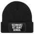 Herren Beanie mit Patch Strickmütze mit Spruch Schwarz ist bunt genug Aufdruck Lustig Mütze Männer Moonworks®preview