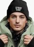 Herren Beanie mit Patch Strickmütze mit Spruch Schwarz ist bunt genug Aufdruck Lustig Mütze Männer Moonworks®preview