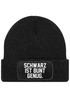 Herren Beanie mit Patch Strickmütze mit Spruch Schwarz ist bunt genug Aufdruck Lustig Mütze Männer Moonworks®preview