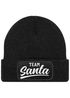 Herren Beanie mit Patch Strickmütze mit Spruch Team Santa Aufdruck Weihnachten Lustig Mütze Männer Moonworks®preview
