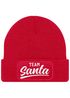 Herren Beanie mit Patch Strickmütze mit Spruch Team Santa Aufdruck Weihnachten Lustig Mütze Männer Moonworks®preview