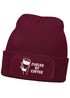 Herren Beanie mit Patch Strickmütze Spruch Fueled by Coffe Aufdruck Lustig Mütze Geschenk Kaffeetrinker Männer Moonworks®preview