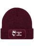 Herren Beanie mit Patch Strickmütze Spruch Fueled by Coffe Aufdruck Lustig Mütze Geschenk Kaffeetrinker Männer Moonworks®preview