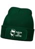 Herren Beanie mit Patch Strickmütze Spruch Fueled by Coffe Aufdruck Lustig Mütze Geschenk Kaffeetrinker Männer Moonworks®preview