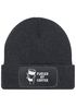 Herren Beanie mit Patch Strickmütze Spruch Fueled by Coffe Aufdruck Lustig Mütze Geschenk Kaffeetrinker Männer Moonworks®preview