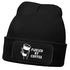 Herren Beanie mit Patch Strickmütze Spruch Fueled by Coffe Aufdruck Lustig Mütze Geschenk Kaffeetrinker Männer Moonworks®preview