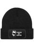 Herren Beanie mit Patch Strickmütze Spruch Fueled by Coffe Aufdruck Lustig Mütze Geschenk Kaffeetrinker Männer Moonworks®preview